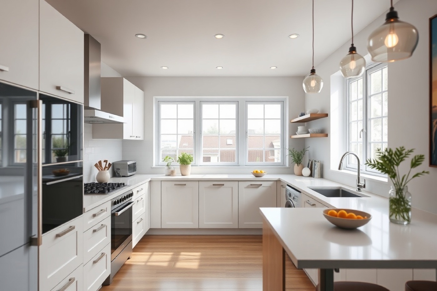 A kitchen, cleaned end to end